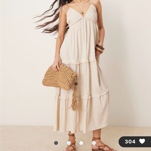 ASOS DESIGN crinkle cami maxi dress